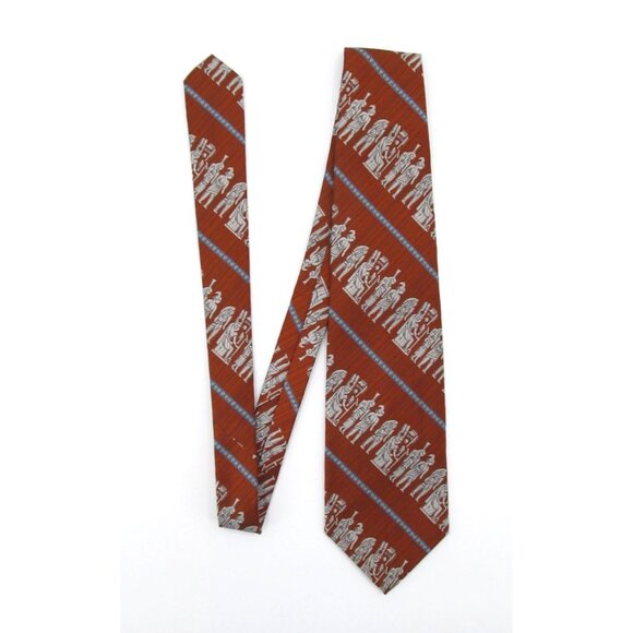 Vintage 70s Wide Tie Lot Egyptian Warrior Geometric Tribal Print Retro Neckties - Picture 2 of 16